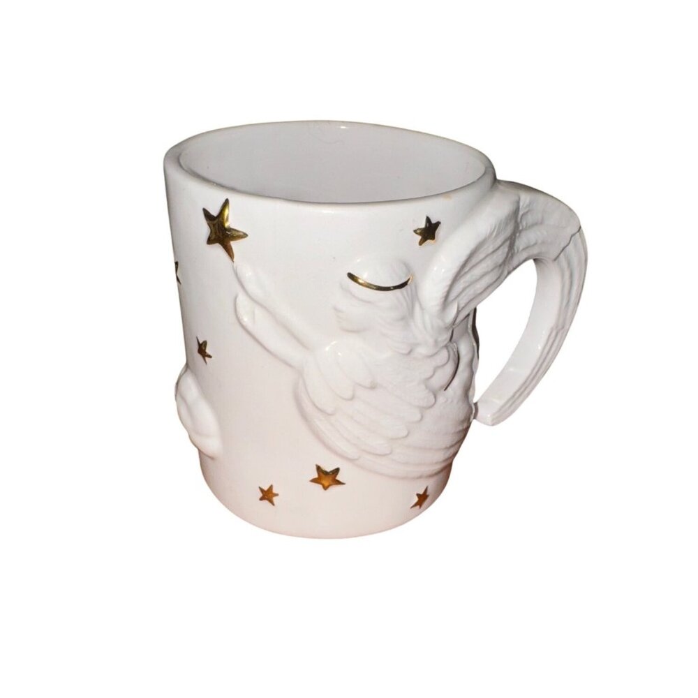 Angel-Designed Ceramic Mug With Gold Star Accents By Papel Freelance